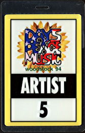 ##MUSICBP0490 - 1994 Woodstock Festival OTTO Laminate Backstage Artist Pass