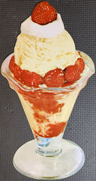 #SIGN267 - Diecut Diner Sign of a Strawberry Sundae with Whipped Cream and a Cherry on Top