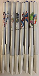 #CH430 - Complete Set of 8 Different 1978 DC Comics Superhero Pens