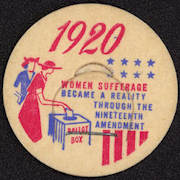 #DC140 - Uncommon Commemorative 1920 Women Sufferage (voting rights) Milk Bottle Cap