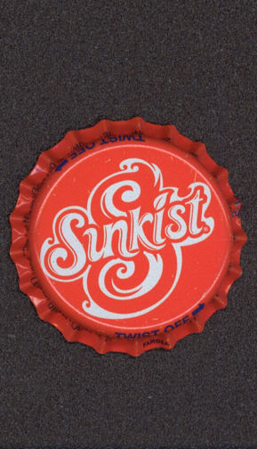 #BF098 - Group of 10 Sunkist Orange Plastic Lined Soda Caps