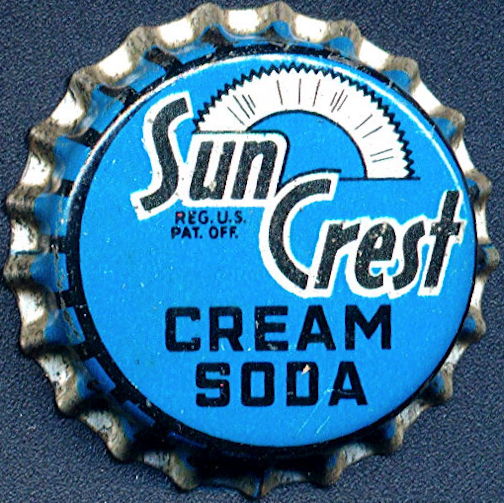#BC170 - Group of 10 Sun Crest Cream Soda Cork Lined Bottle Cap