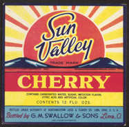 #ZLS152 - Sun Valley Cherry Soda Bottle Label
