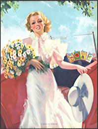 #MSPRINT316 - Large "A World of Sunshine" Pinup Advertising Calendar for Cigarette Brands - Signed Bradshaw Crandell