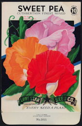 #CE033 - Brilliantly Colored Cuthbertson Finest Mix Sweet Pea Lone Star 10¢ Seed Pack - As Low As 50¢ each