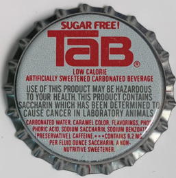 #BF341 - Group of 10 Sugar Free Tab Plastic Lined Bottle Caps - Coca Cola