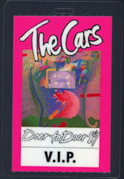 ##MUSICBP0354  - The Cars 1987 Door to Door Tour Laminated Backstage Pass - Pink V.I.P. Version