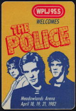 ##MUSICBP0099  - 1982 The Police at Meadowlands Arena OTTO Cloth Backstage Pass - WPLJ Radio Pass