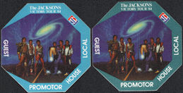 ##MUSICBP0110 - Pair of Different Colored The Jacksons (Michael Jackson) Cloth  OTTO Backstage Passes from the 1984 Victory Tour