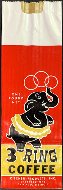 #CS625 - Three Ring Coffee Bag - Circus Elephant