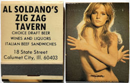 #PINUP064 - Pinup Matchbook from the Zig Zag Tavern - Mob - Cheryl Tiegs