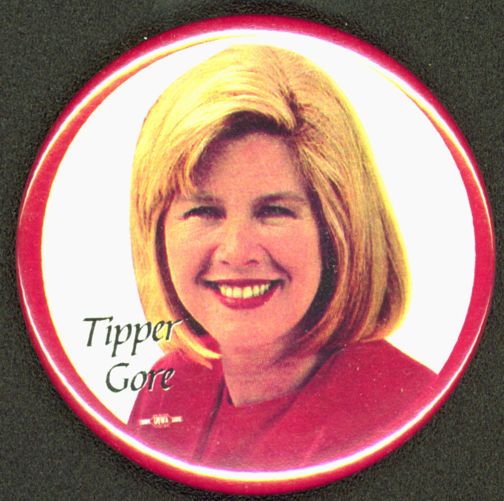 #PL277 - Uncommon Tipper Gore Pinback from the 2000 Presidential Election