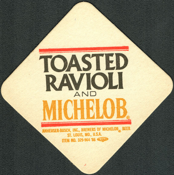 #TMSpirits094 - Toasted Ravioli and Michelob Beer Coaster