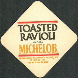 #TMSpirits094 - Toasted Ravioli and Michelob Beer Coaster