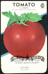 #CE078 - F2 Hybrid Tomato Lone Star 10¢ Seed Pa...