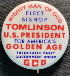 #PL487 - Rare Bishop Tomlinson For President Pinback
