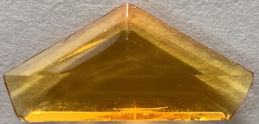#BEADS0954 - Transparent 25mm Yellow Topaz Deco Style Geometric Art Glass Cabochon