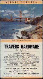#UPaper173  - Ink Blotter Featuring the Golden Gate Bridge - Travers Hardware