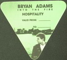 #MUSIC148  - Triangular 1987 Bryan Adams Into the Fire OTTO Backstage Pass