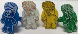 #CH512 - Group of 4 Different Colored Unusual Troll Rings
