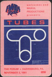 ##MUSICBP0122  - 1981 Tubes OTTO Cloth Backstage Pass from Harrisburg, PA - Radio Pass FM 104