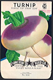 #CE082 - Brilliantly Colored Purple Top Turnip Lone Star 10¢ Seed Pack - As Low As 50¢ each