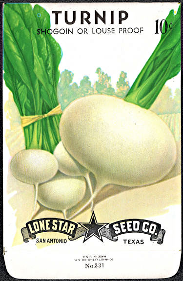 #CE082.1 - Shogoin/Louse Proof Turnip Lone Star 10¢ Seed Pack - As Low As 50¢ each
