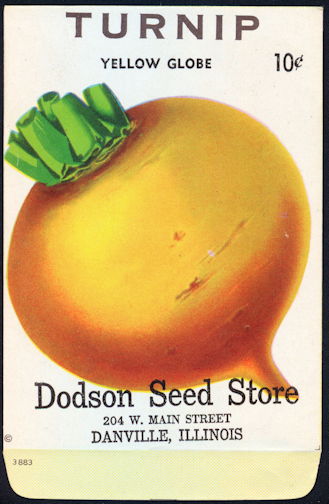 #CE144 - Yellow Globe Turnip Dodson 10¢ Seed Pack
