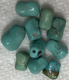 #BEADS0163 - Group of 10 Polished Turquoise Gemstone Beads