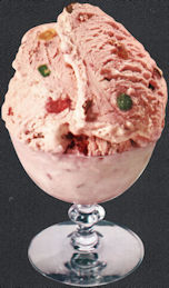 #SIGN218 - Diecut Diner Sign of an Ice Cream Glass of Tutti Frutti Ice Cream