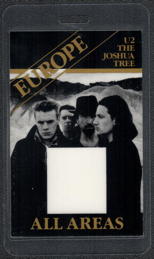 ##MUSICBP0444  - 1987 U2 Laminated OTTO Backstage All Areas Pass from the Joshua Tree Europe Tour