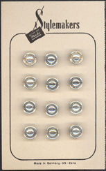#BEADS0361 - Full Card of Germany US Zone Glass Crystal Buttons