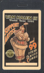 ##MUSICBP0808 - Scarce Van Halen OTTO Laminated Support Artist Backstage Pass from the 1998 Van Halen III World Tour