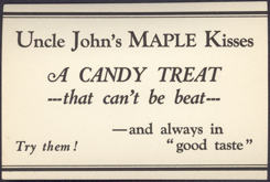 #SIGN098 - Small Uncle John's Maple Kisses Sign