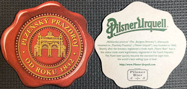 #TMSpirits104 - Pilsner Urquell Beer Coaster - Czech Republic