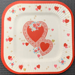 #HH104 - Luncheon Size Valentines Day Paper Plate