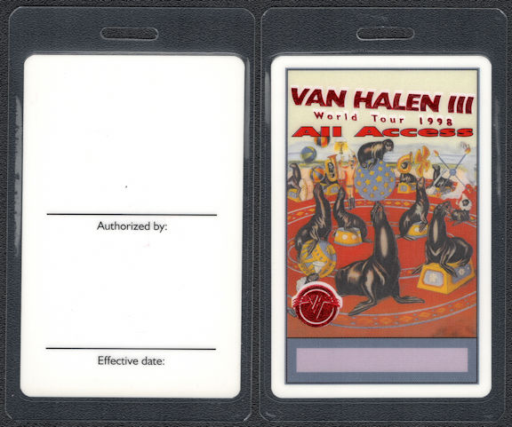 ##MUSICBP0810 - Scarce Van Halen OTTO Laminated All Access Backstage Pass from the 1998 Van Halen III World Tour