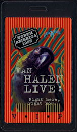 ##MUSICBP0506 - Van Halen OTTO Laminated Backstage Pass from the Right here, right now. Tour