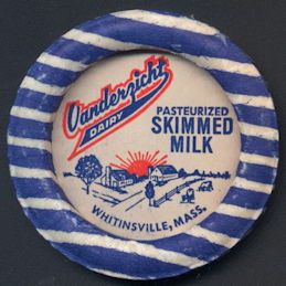 #DC176 - Large Vanderzicht Dairy Milk Bottle Cap with Cows - Whitinsville, MA