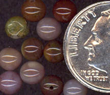 #BEADS0389 - Group of 20 Small Round Mixed Earth Tone Color Glass Beads