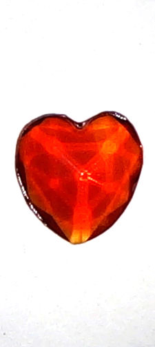 #BEADS0442 - 12mm Heart Shaped Ruby Glass Cabochon - As Low as 10¢ each