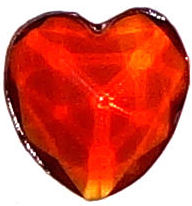 #BEADS0442 - 12mm Heart Shaped Ruby Glass Cabochon - As Low as 10¢ each