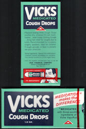 #CS456 - Full Box of Vicks Medicated Cough Drops - Blue Rectangle (Menthol)