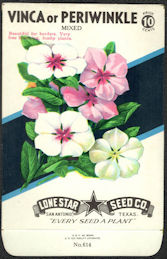 #CE040 - Mixed Vinca or Periwinkle Lone Star 10¢ Seed Pack - As Low As 50¢