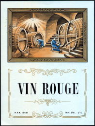 #ZLW160 - Vin Rouge French Red Wine  Liquor Bottle Label