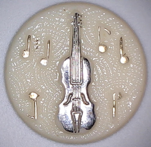 #BEADS0470 - Embossed 18mm Glass Cabochon/Cameo with Musical Notes and a Violin - As low as 40¢ each