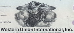 #ZZCE078 - Western Union International Stock Certificate - As low as 75¢ each