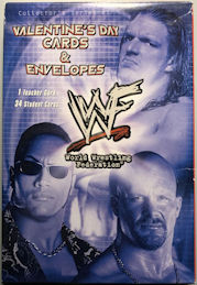 #HH228 - Full Box of 35 WF (World Wrestling Federation) Valentines/Envelopes - The Rock and Stone Cold