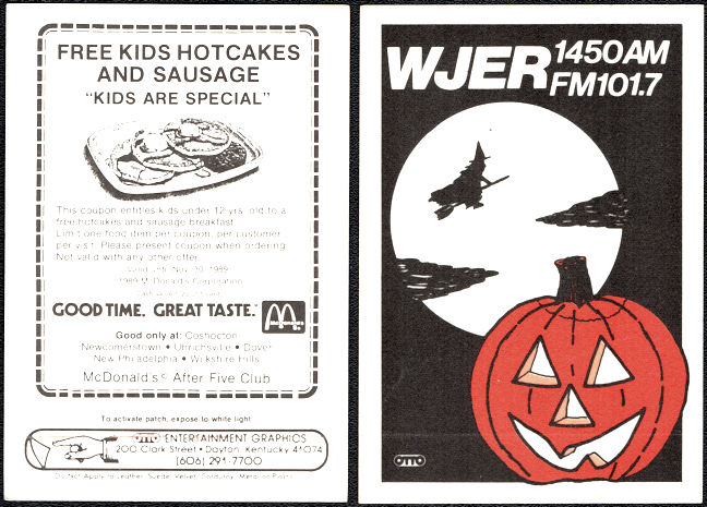 ##MUSICBP1498 - WJER Radio Station Glow in the Dark OTTO Halloween Patch