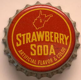#BF356 - Cork Lined Strawberry Soda Bottle Cap Picturing the State of West Virginia